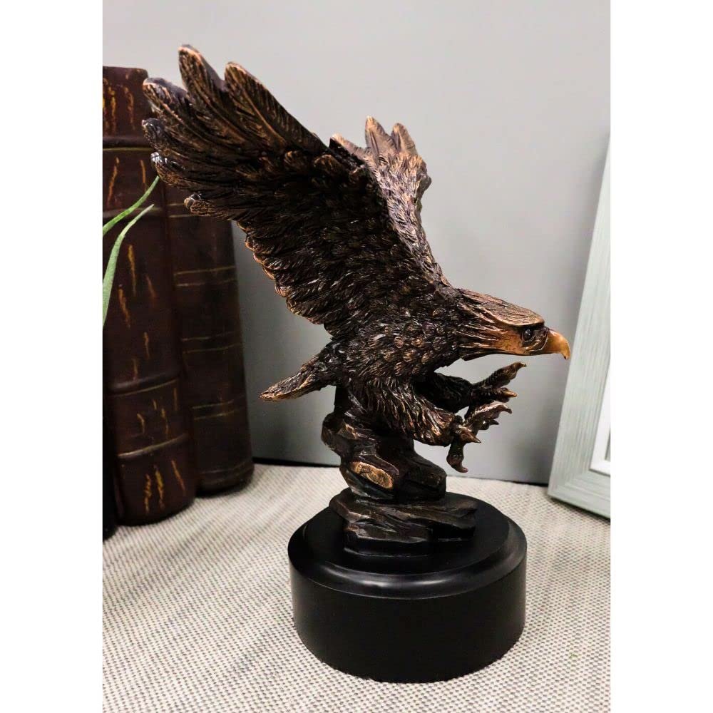 1 Pcs Of 6.5" H Wings Of Glory Patriotic Bald Eagle Swooping On Prey Figurine With Base