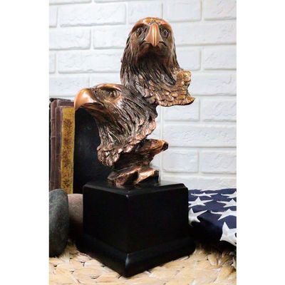 1 Pcs Majestic Wings Of Glory 2 American Bald Eagles Family Unit Sculpture With Base