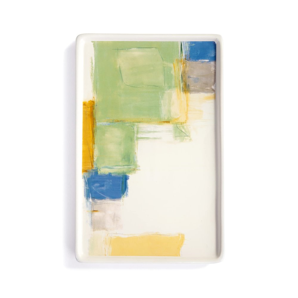 Demdaco + ArtLifting Original Art Squares Abstract Stoneware Small Tray