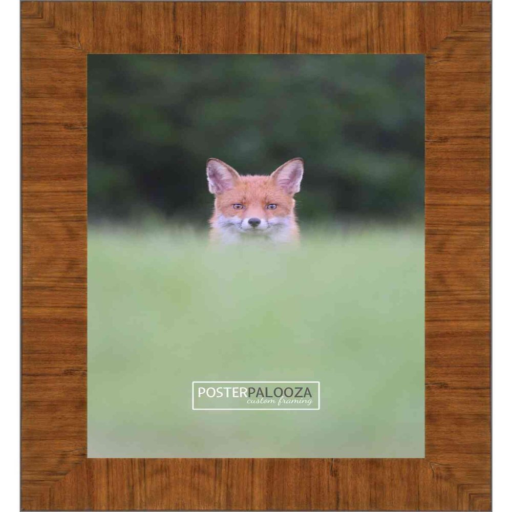 Poster Palooza 12x22 Contemporary Honey Pecan Complete Wood Picture Frame with UV Acrylic Plexiglass, Foam Board Backing & Hardware Included