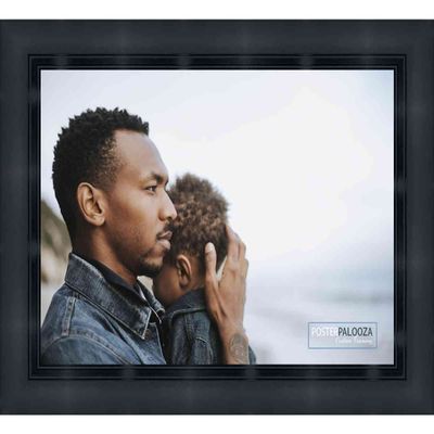 Poster Palooza 5x7 Inch Contemporary Black Complete Wood Picture Frame with UV Acrylic Plexiglass, Foam Board Backing & Hardware Included - 5x7 Inch Frame