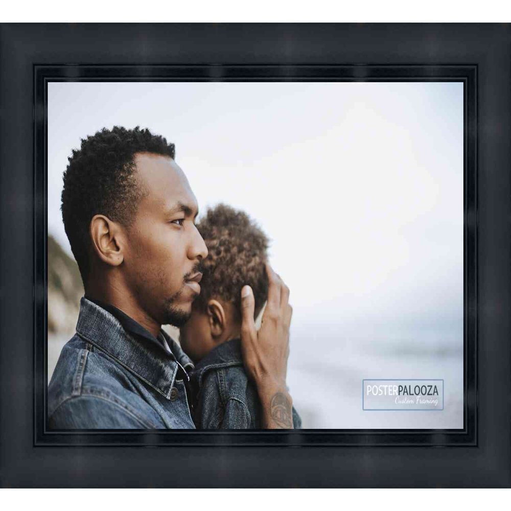 Poster Palooza 5x7 Inch Contemporary Black Complete Wood Picture Frame with UV Acrylic Plexiglass, Foam Board Backing & Hardware Included - 5x7 Inch Frame