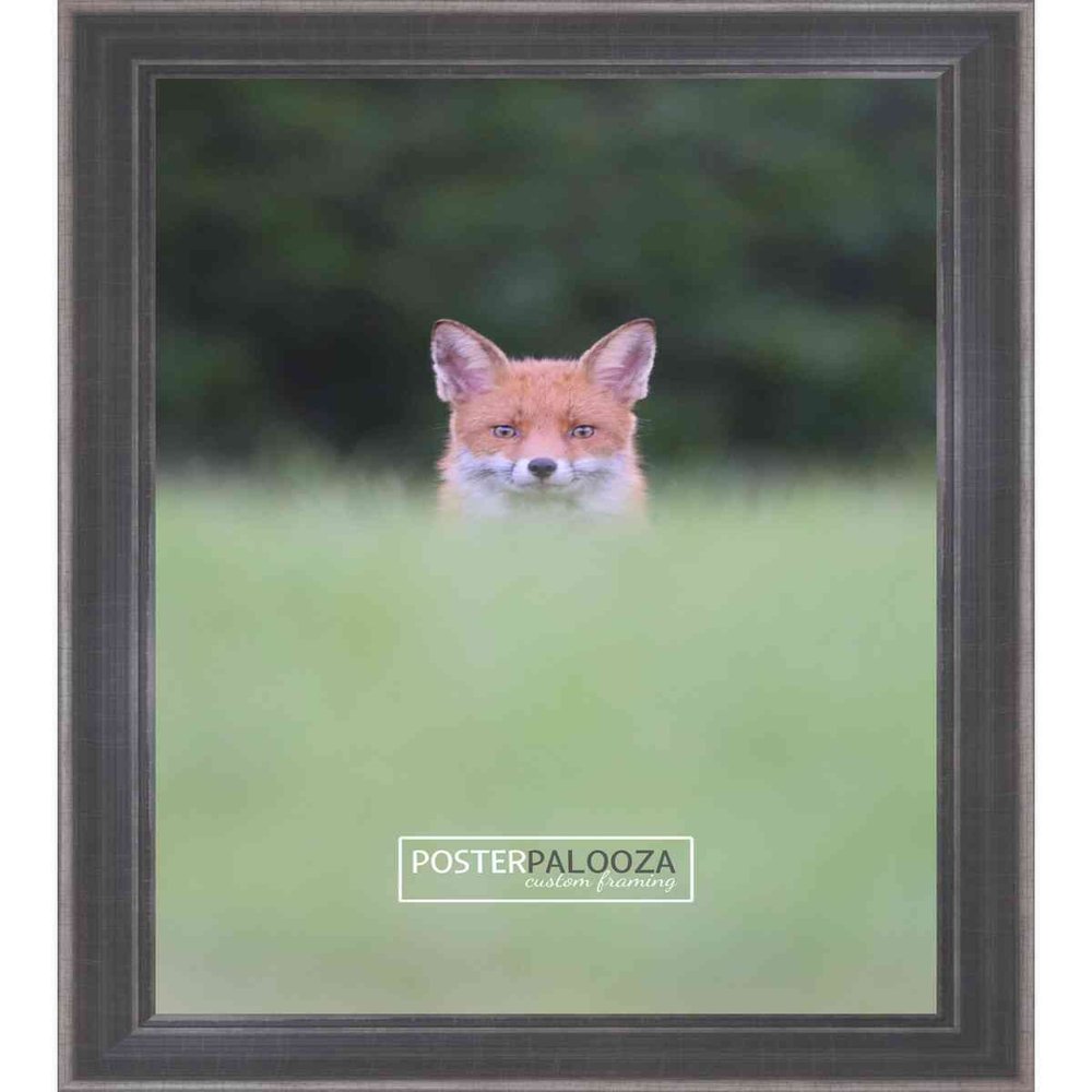 Poster Palooza 8.5x11 Frame (Letter Size) Contemporary Pewter Complete Wood Picture or Document Frame with UV Acrylic Plexiglass, Foam Board Backing & Hardware Included