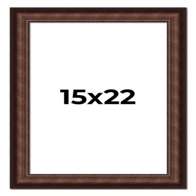 Poster Palooza 15x22 Frame Bronze Antique Gold Solid Wood Impressions Picture Frame | 2.25 Inch Moulding Width | with UV Acrylic Plexiglass, Foam Board Backing & Hardware Included