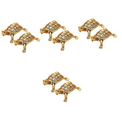 ARTIBETTER 8 pcs Brass Turtle Ornament Chinese Property Desk Vintage Craft Desktop Miniature Figurines Figurine Feng Shui Bronze Statue Sculpture Decorative Retro Animal Office