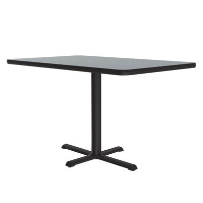 Correll 30"x42" Pub Table, 29" High Dining Cocktail Table, Rectangular, Gray Granite Laminate Top, Black Cast Iron Base, Tops Made in The USA, Leveling Glides