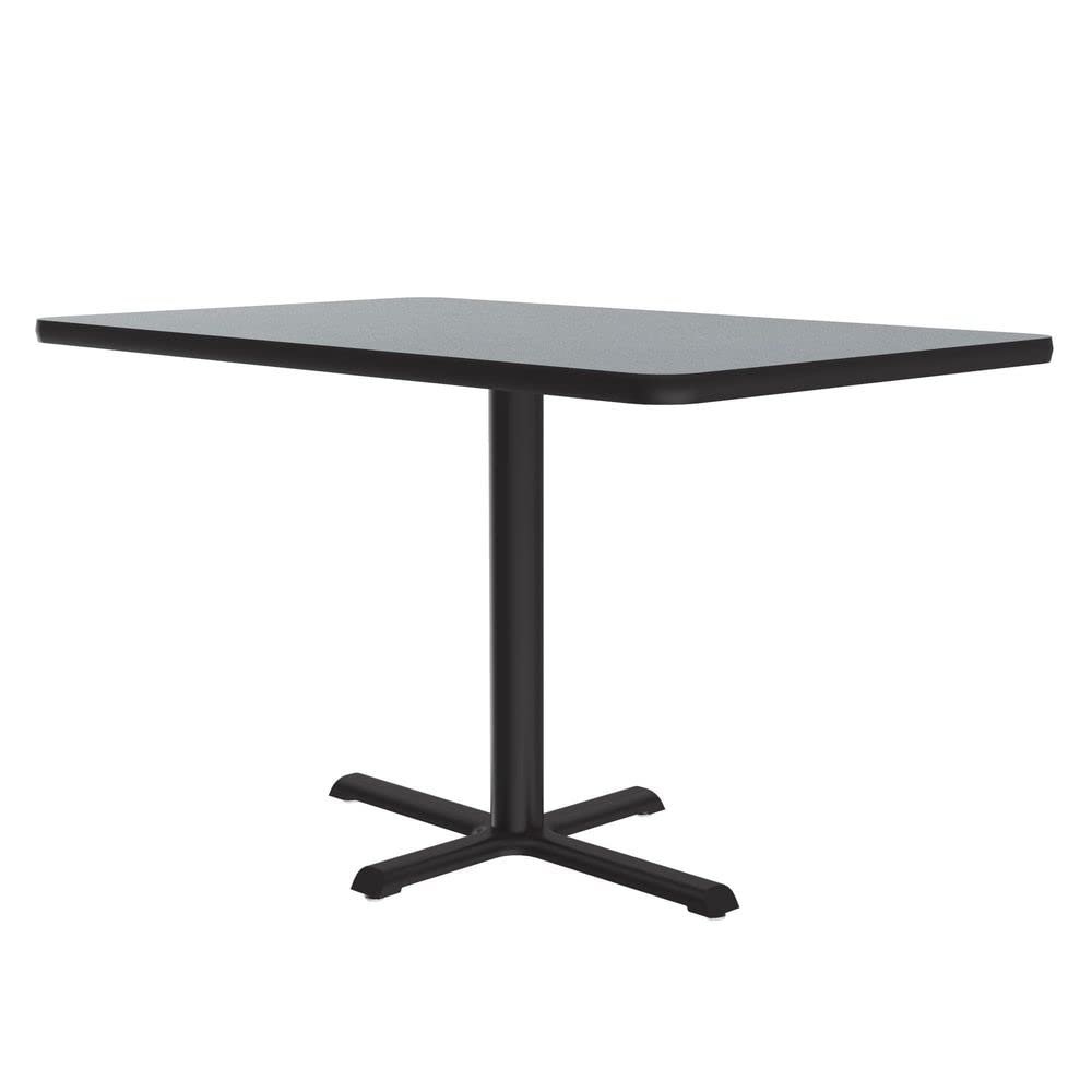 Correll 30"x42" Pub Table, 29" High Dining Cocktail Table, Rectangular, Gray Granite Laminate Top, Black Cast Iron Base, Tops Made in The USA, Leveling Glides