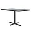 Correll 30"x42" Pub Table, 29" High Dining Cocktail Table, Rectangular, Gray Granite Laminate Top, Black Cast Iron Base, Tops Made in The USA, Leveling Glides view 1