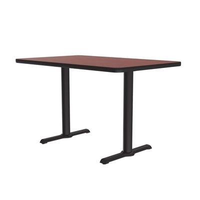 Correll 30"x60" Rectangular Pub Table, 29" High Dining Cocktail Table, Durable Cherry High Pressure Laminate Top, Cast Iron Base, Top Made in The USA, Leveling Glides
