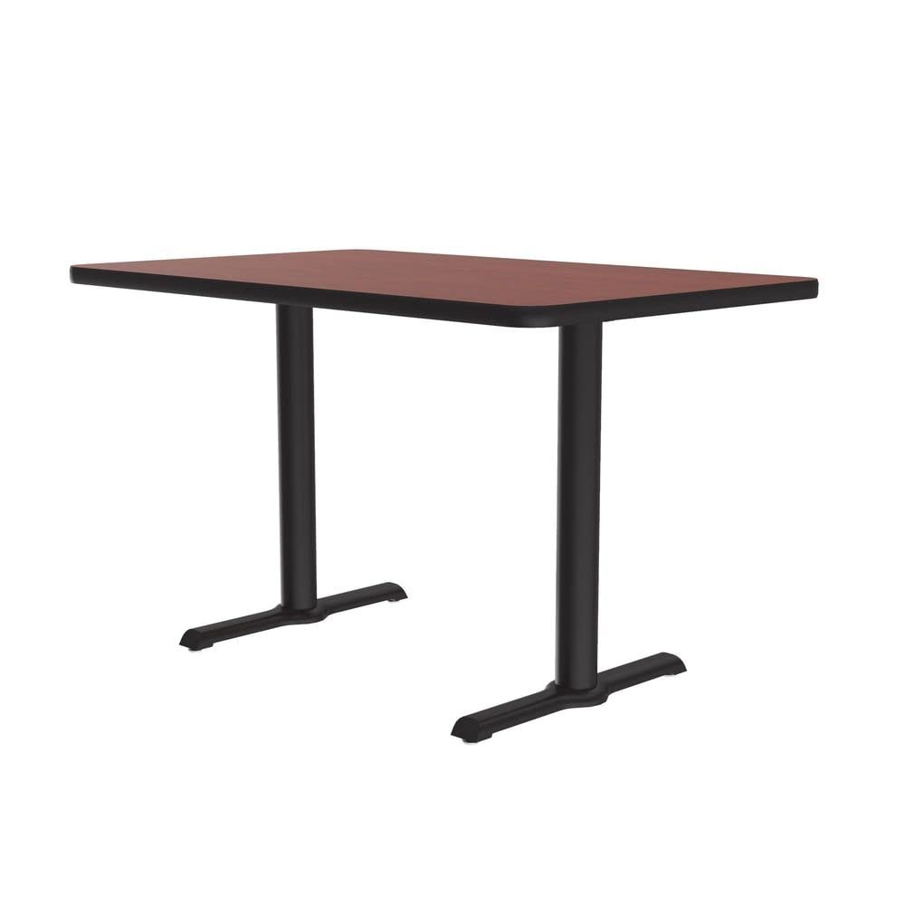 Correll 30"x60" Rectangular Pub Table, 29" High Dining Cocktail Table, Durable Cherry High Pressure Laminate Top, Cast Iron Base, Top Made in The USA, Leveling Glides