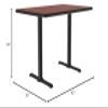 Correll 30"x60" Rectangular Pub Table, 29" High Dining Cocktail Table, Durable Cherry High Pressure Laminate Top, Cast Iron Base, Top Made in The USA, Leveling Glides view 2