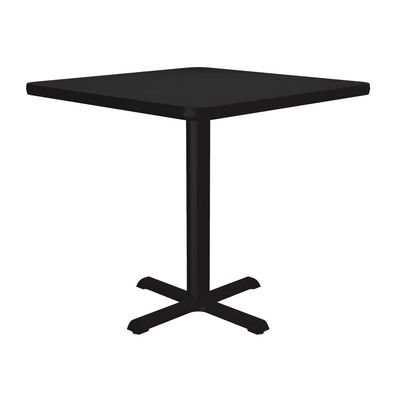 Correll 24" Square Pub Table, 29" High Dining Cocktail Table, Durable Black Granite High Pressure Laminate Top, Cast Iron Base, Top Made in The USA, Leveling Glides