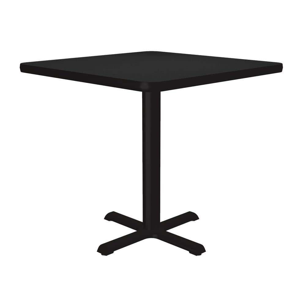 Correll 24" Square Pub Table, 29" High Dining Cocktail Table, Durable Black Granite High Pressure Laminate Top, Cast Iron Base, Top Made in The USA, Leveling Glides