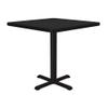 Correll 24" Square Pub Table, 29" High Dining Cocktail Table, Durable Black Granite High Pressure Laminate Top, Cast Iron Base, Top Made in The USA, Leveling Glides view 1