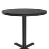 Correll 48" Round Pub Table, 29" High Dining Cocktail Table, Black Granite Thermal Fused Laminate Top, Cast Iron Base, Tops Made in The USA, Leveling Glides view 3