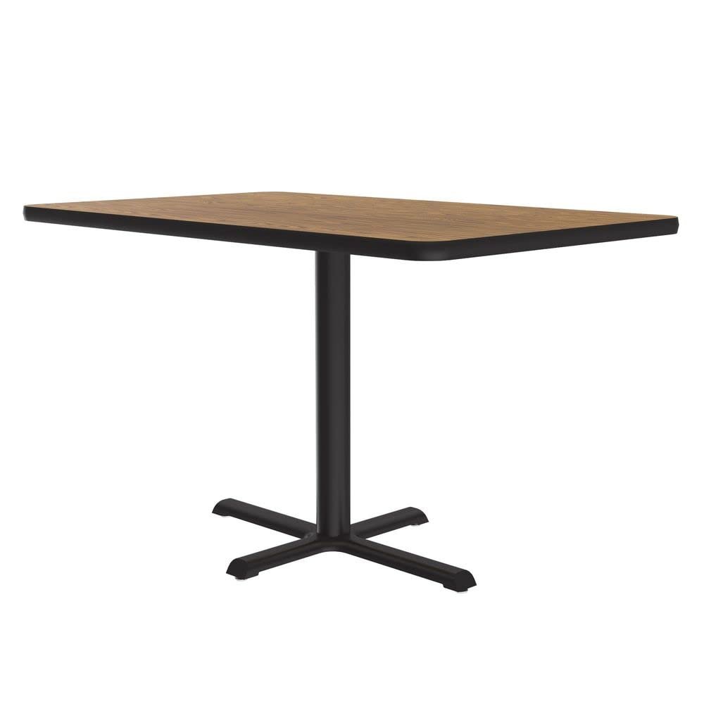 Correll 30"x48" Pub Table, 29" High Dining Cocktail Table, Rectangular, Medium Oak Thermal Fused Laminate Top, Black Cast Iron Base, Tops Made in The USA, Leveling Glides