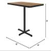Correll 30"x48" Pub Table, 29" High Dining Cocktail Table, Rectangular, Medium Oak Thermal Fused Laminate Top, Black Cast Iron Base, Tops Made in The USA, Leveling Glides view 2