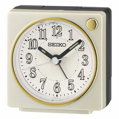 Seiko Fuji II Bedroom Alarm Clock, Pearl White