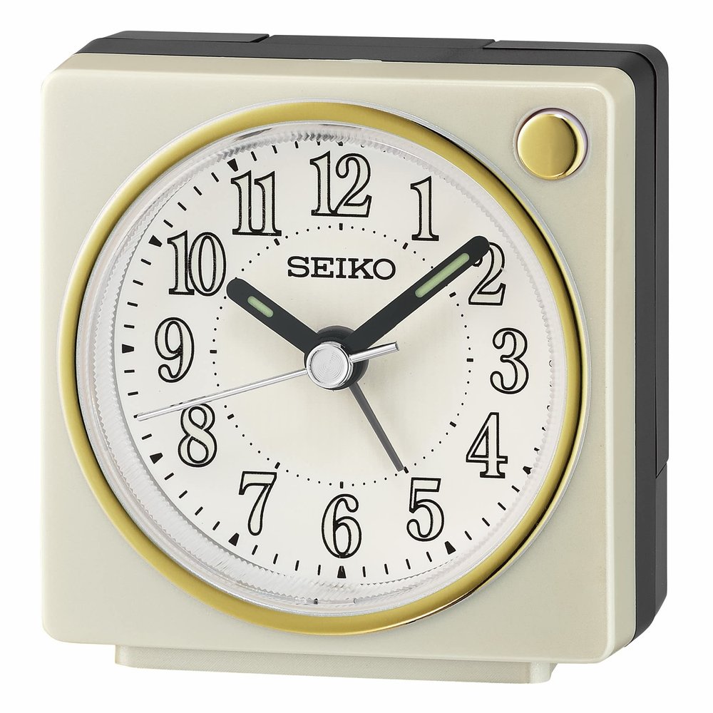 Seiko Fuji II Bedroom Alarm Clock, Pearl White