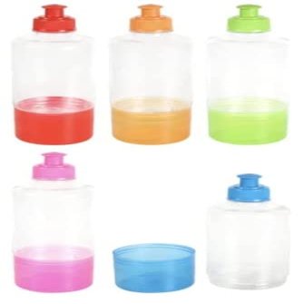 TDST Set of 4 Clear Water Bottles with Removable Snack Compartments, 13 oz. Bulk with bonus TDST Lua Swag