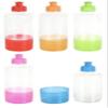 TDST Set of 4 Clear Water Bottles with Removable Snack Compartments, 13 oz. Bulk with bonus TDST Lua Swag view 1