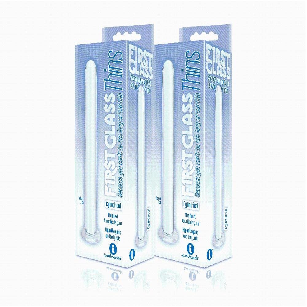 (2 Pack) The 9's, Glass Thins, Cylindrical Glass Plug