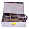 Shiv Shakti Arts Stainless Steel Spice Box, 6 Compartment, Masala Dabba Utility Container, Masala Peti (1 Piece,Steel,Small) W-15 cm, H-7 cm, L-23 cm view 1