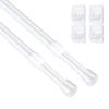 Bivbov 2Pcs Tension Curtain Rod - 26 to 39 inch Adjustable Spring Tension Rods for Windows No Drilling - White Small Expandable Tension Curtain Rods for Closet, Cupboard, Kitchen and Doorway Curtains view 1