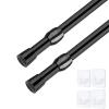Bivbov 2Pcs Tension Curtain Rod - 26 to 39 inch Adjustable Spring Tension Rods for Windows No Drilling - Black Small Expandable Tension Curtain Rods for Closet, Cupboard, Kitchen and Doorway Curtains view 1