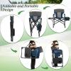Giantex 2 PCS Camping Chair, Folding Directors Chair with Side Table, Pocket, Cooler Bag, Shoulder Strap, Handle, Artist Chair, Makeup Chair, Support 400 Lbs Lawn Chair for Fishing Picnic, Blue view 4