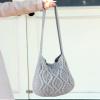 ENBEI Handmade Crochet BagBoho Chic Shoulder Bag, Aesthetic Kinted Bag,Cute Crossbody Bag,Perfect for Beach, Shopping or Daily Use Stylish Durable (grey) view 2