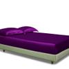 Twin XL Duvet Cover Set 4 Piece Bedding Duvet Cover Set (Duvet Cover + Fitted Sheet 19'' + 2 Pillow Cases) Silk Satin Zipper Closure - Egg Plant view 3