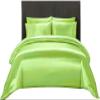 Twin XL Duvet Cover Set 4 Piece Bedding Duvet Cover Set (Duvet Cover + Fitted Sheet 19'' + 2 Pillow Cases) Silk Satin Zipper Closure - Moss view 1