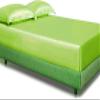 Twin XL Duvet Cover Set 4 Piece Bedding Duvet Cover Set (Duvet Cover + Fitted Sheet 19'' + 2 Pillow Cases) Silk Satin Zipper Closure - Moss view 3