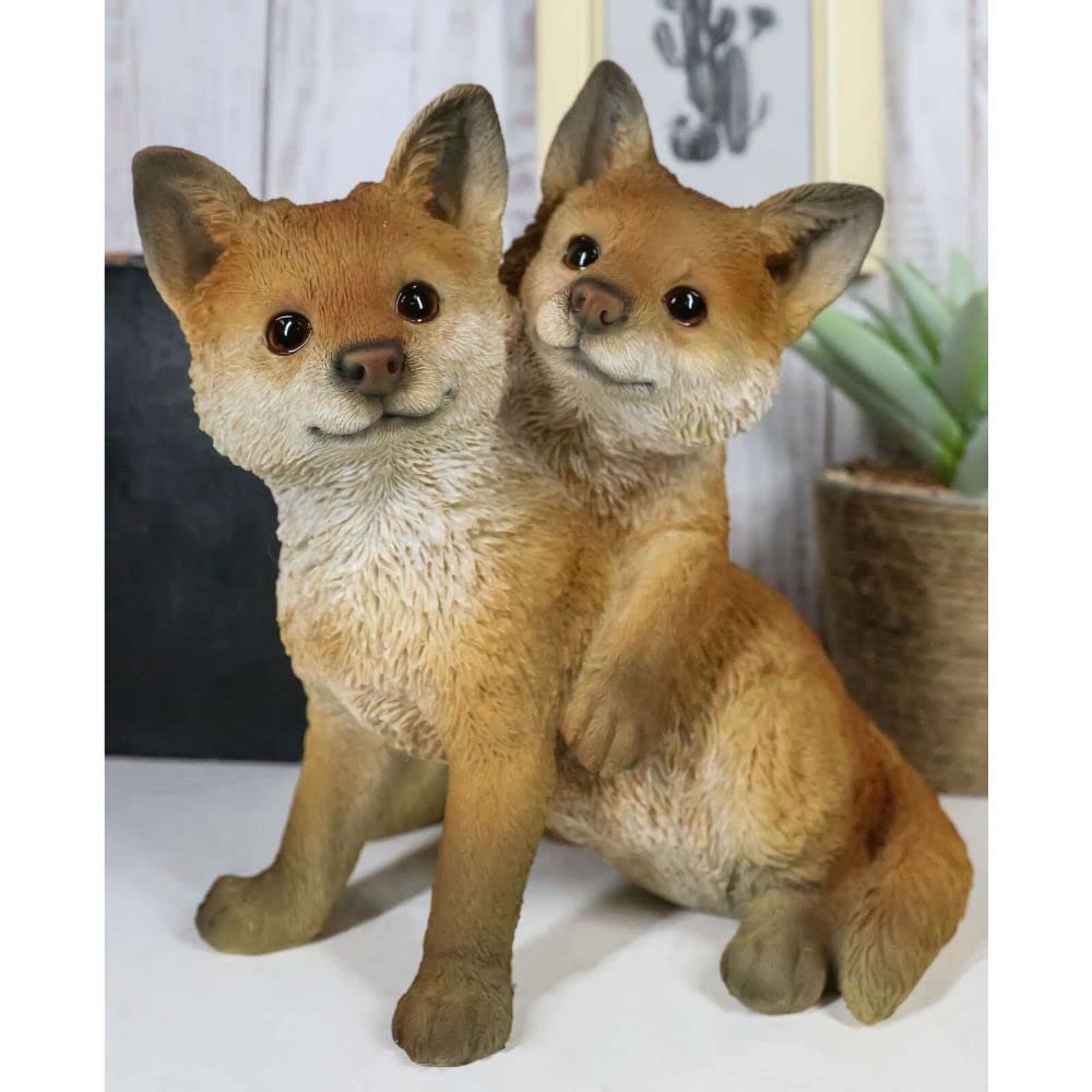 1 Pcs Lifelike Wildlife Woodlands Animal Pet Pals Frolicking Baby Fox Cubs Figurine
