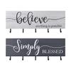 MELANNCO Sentiment Wall Hooks For Wall Display, Set Of 2, 32x12 Inch, White and Gray view 1