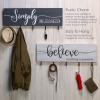 MELANNCO Sentiment Wall Hooks For Wall Display, Set Of 2, 32x12 Inch, White and Gray view 4