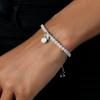 925 Sterling Silver Sparkling Bow Adjustable Bracelet with Freshwater Pearl Model_X_Fashion-405 view 2