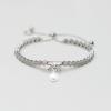 925 Sterling Silver Sparkling Bow Adjustable Bracelet with Freshwater Pearl Model_X_Fashion-405 view 3