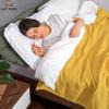 100% Cotton Basket Weave Thermal Bed Blanket Breathable Super Soft Layering All Season Light Weight for Home Decoration (Mustard, Full/Queen) view 3