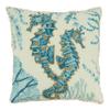 Saro Lifestyle Sea Horse Throw Pillow Cover, Aqua, 20" view 1