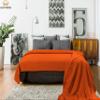 100% Cotton Basket Weave Thermal Bed Blanket Breathable Super Soft Layering All Season Light Weight for Home Decoration (Rust, King) view 2