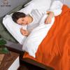 100% Cotton Basket Weave Thermal Bed Blanket Breathable Super Soft Layering All Season Light Weight for Home Decoration (Rust, King) view 3