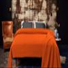 100% Cotton Basket Weave Thermal Bed Blanket Breathable Super Soft Layering All Season Light Weight for Home Decoration (Rust, King) view 4