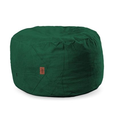 CordaRoy's Chenille Bean Bag Pouf Footstool - Washable Fabric Ottoman Cover with Durable Foam Insert - Versatile Footrest for Basement, Living Room, Office - 26" x 17" - Rainforest | Made in The USA