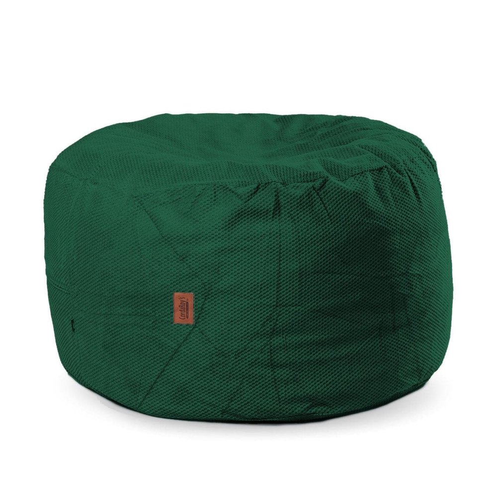 CordaRoy's Chenille Bean Bag Pouf Footstool - Washable Fabric Ottoman Cover with Durable Foam Insert - Versatile Footrest for Basement, Living Room, Office - 26" x 17" - Rainforest | Made in The USA
