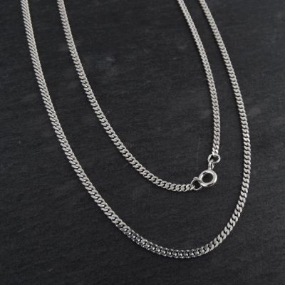Sterling Silver 2mm Curb Link Chain Necklace 36" New