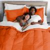 Phoenix Citadel Full All-Season Cooling Warmth Comforter Set  3 Piece Bedding  100% Egyptian Cotton, Long-Staple & Silky Soft  Luxury Hotel-Quality Duvet Insert  Machine Washable - Orange view 4