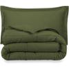 Phoenix Citadel Queen All-Season Cooling Warmth Comforter Set  3 Piece Bedding  100% Egyptian Cotton, Long-Staple & Silky Soft  Luxury Hotel-Quality Duvet Insert  Machine Washable - Olive view 3