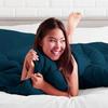 Oversized King All-Season Cooling Warmth Comforter Set  3 Piece Bedding  100% Egyptian Cotton, Long-Staple & Silky Soft  Luxury Hotel-Quality Duvet Insert  Machine Washable - Teal Blue view 2